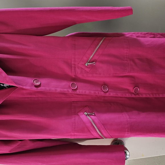 BANDOLINO | FUSCIA TRENCH COAT SIZE SMALL - Picture 4 of 4